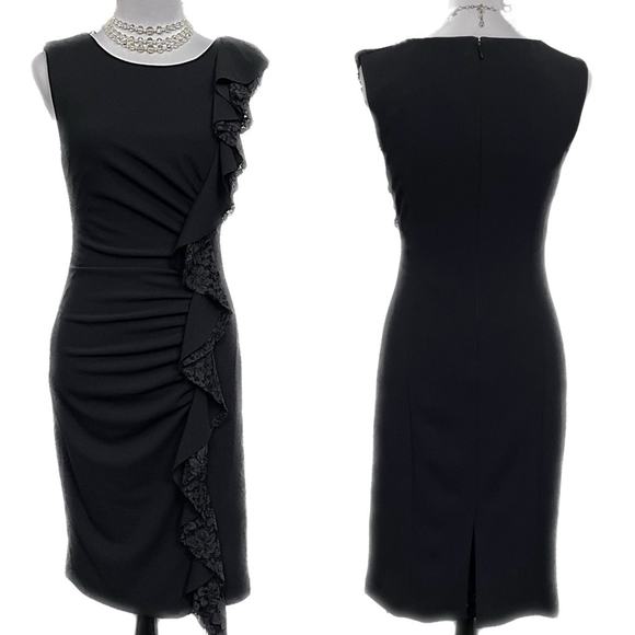 EUC - Tracy Reese Lace Ruffle Ruched Shift Dress - Picture 1 of 8